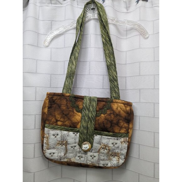BagsByBonnie Handbags - BagsByBonnie Quilted Purse w/White Kitties Cats NWOT Shoulder Bag Whimsical